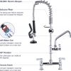 iviga commercial deck mount kitchen faucet with pre rinse sprayer 26 height