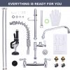 iviga commercial deck mount kitchen faucet with pre rinse sprayer 26 height