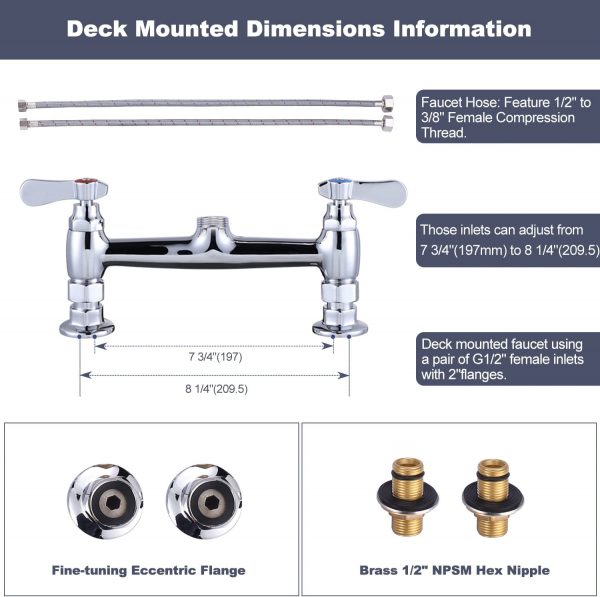 iviga commercial deck mount kitchen faucet with pre rinse sprayer 26 height