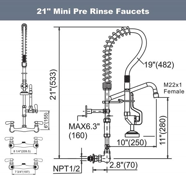 iviga commercial kitchen faucet wall mount