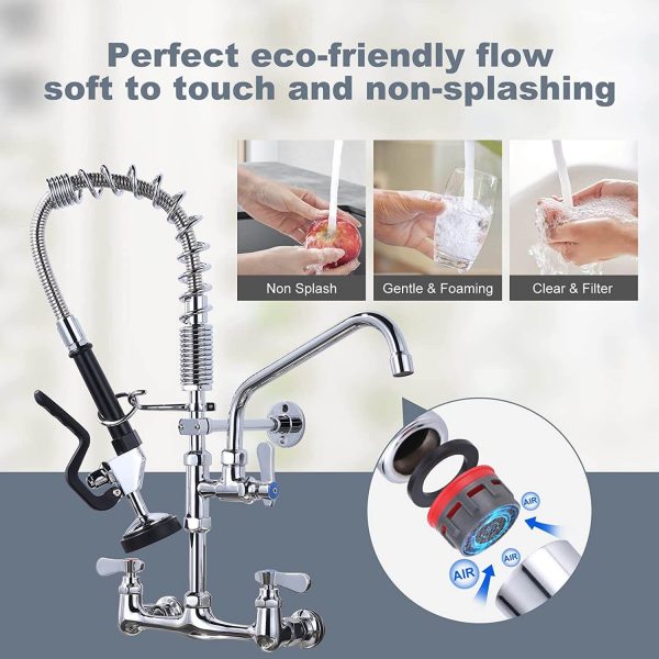 iviga commercial kitchen faucet wall mount