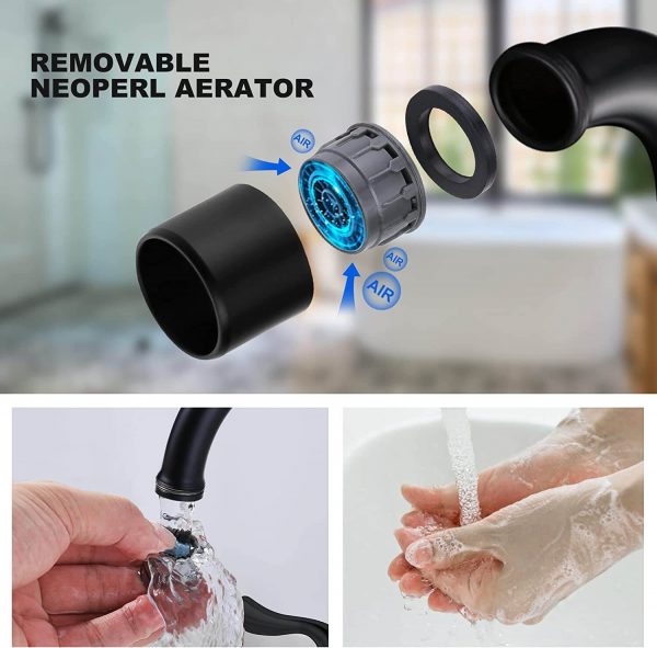 4 inch centerset bathroom sink faucet with drain assembly and supply hoses 3