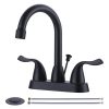 4 inch centerset bathroom sink faucet with drain assembly and supply hoses 7