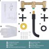 iviga 2 handle matte black wall mount waterfall bathroom faucet 7