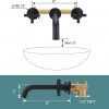 iviga 2 handle matte black wall mount waterfall bathroom faucet 8
