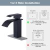 iviga black bathroom faucet waterfall spout faucet for bathroom sink single handle mixer tap 6