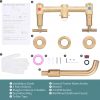 iviga brushed gold 2 handle wall mount waterfall bathroom faucet 1