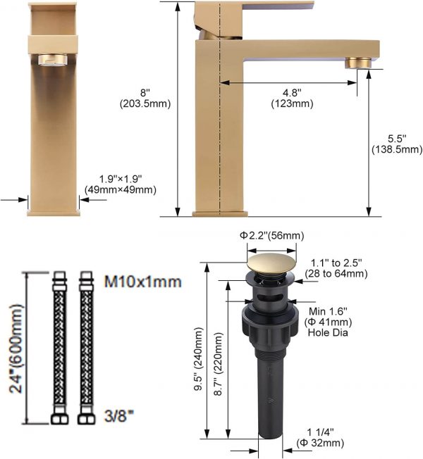 iviga brushed gold bathroom faucet modern bathroom faucets for sink 3 hole 1 hole 1