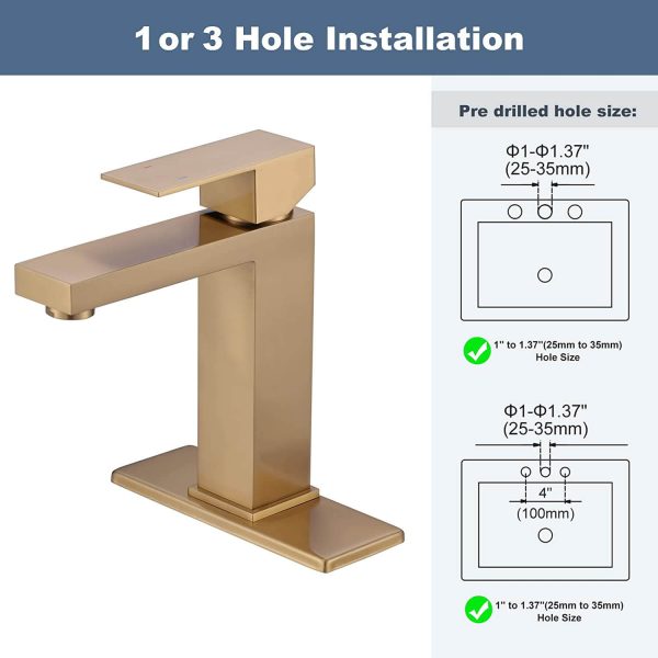 iviga brushed gold bathroom faucet modern bathroom faucets for sink 3 hole 1 hole 4