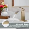 iviga brushed gold bathroom faucet waterfall spout faucet for bathroom sink 3