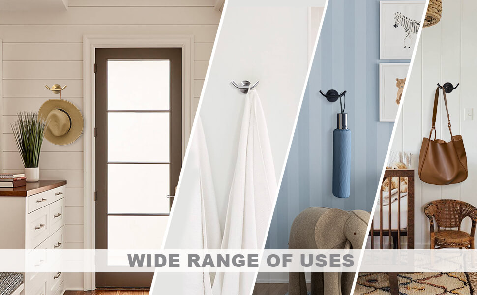iVIGA Brushed Gold Heavy Duty Wall Mounted Towel Hooks, SUS 304 Stainless Steel - Hot Accessories - 2