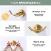 iviga brushed gold heavy duty wall mounted towel hooks 5