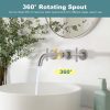 iviga brushed nickel 2 handle wall mount waterfall bathroom faucet 2