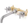 iviga brushed nickel 2 handle wall mount waterfall bathroom faucet 8