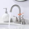 iviga brushed nickel 4 inch centerset bathroom sink faucet with drain assembly and supply hoses 2