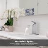iviga brushed nickel bathroom faucet waterfall spout faucet for bathroom sink 8