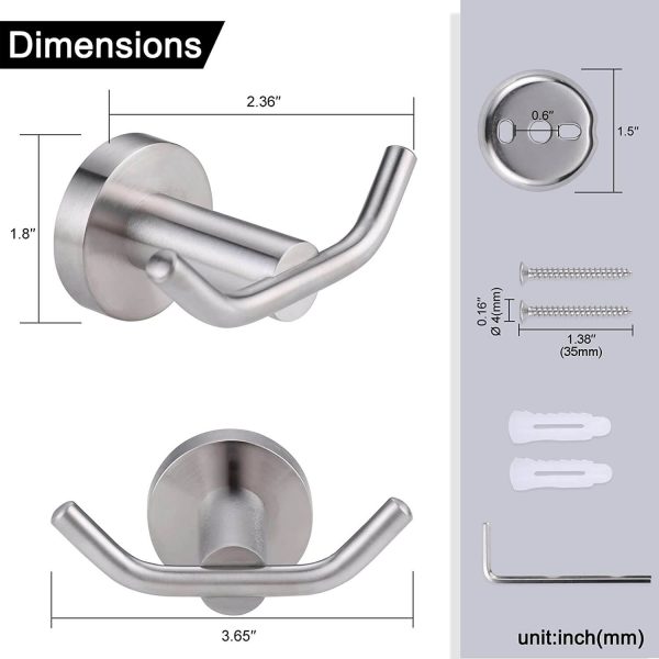 iviga brushed nickel heavy duty wall mounted towel hooks 7