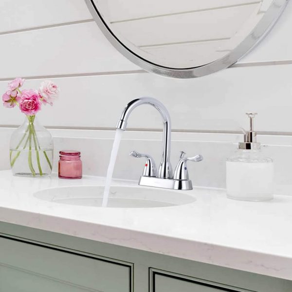 iviga chrome 4 inch centerset bathroom sink faucet with drain assembly and supply hoses 2