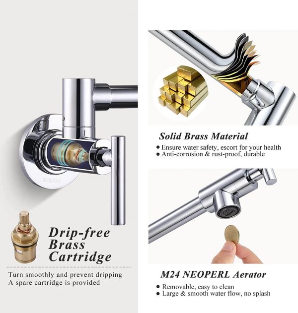 iviga chrome commercial wall mount pot filler faucet 5