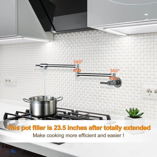 iviga chrome commercial wall mount pot filler faucet 6