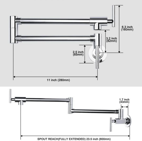 iviga chrome commercial wall mount pot filler faucet 8