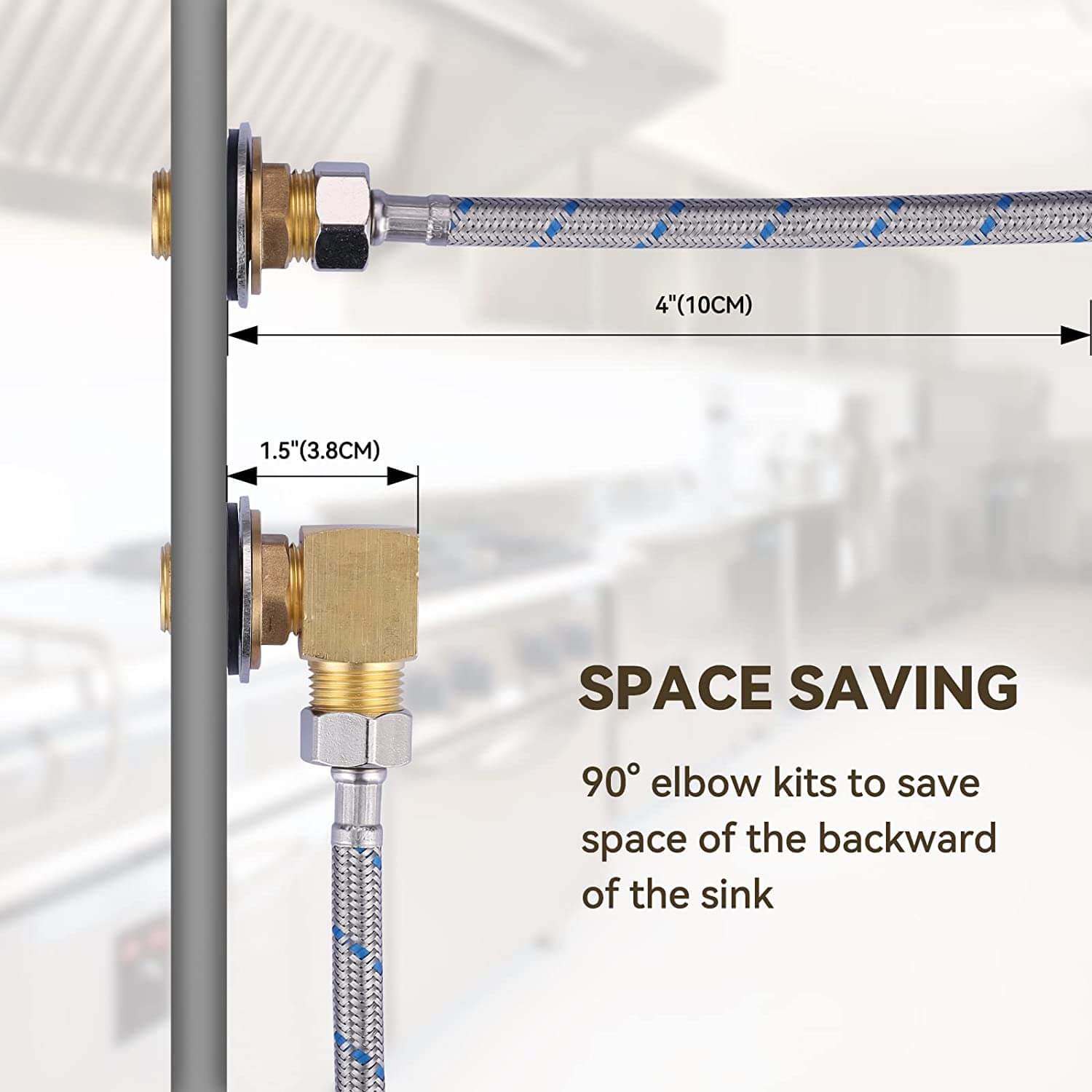 iVIGA Installation Kit for Wall Mount Commercial Faucet, Backsplash Mount Set 2PCS - Accessories - 2