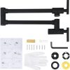 iviga matte black commercial wall mount pot filler faucet 3