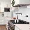 iviga matte black commercial wall mount pot filler faucet 5