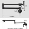 iviga matte black commercial wall mount pot filler faucet 7