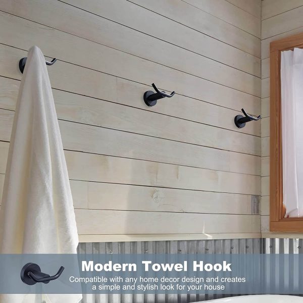 iviga matte black heavy duty wall mounted towel hooks 3