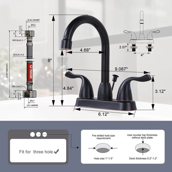 iviga oil rubbed bronze 4 inch centerset bathroom sink faucet 11
