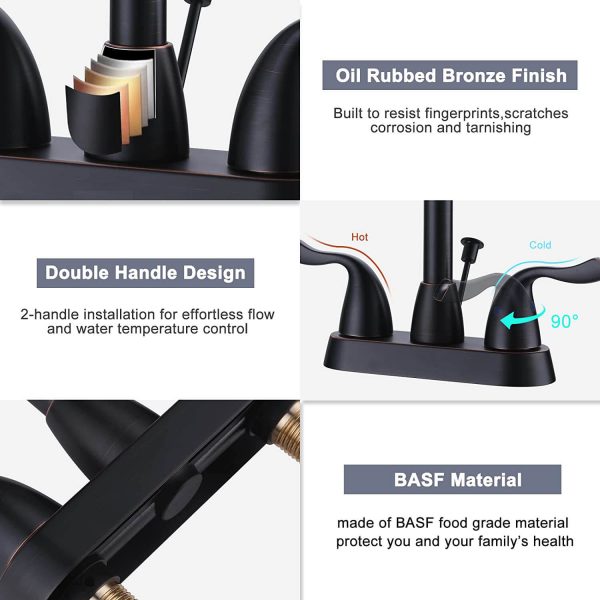 iviga oil rubbed bronze 4 inch centerset bathroom sink faucet 6