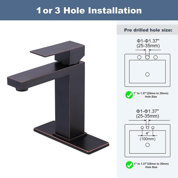 iviga oil rubbed bronze bathroom faucet single handle with deck plate and pop up drain 2