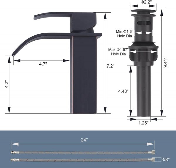 iviga oil rubbed bronze bathroom faucet waterfall spout faucet for bathroom sink 3