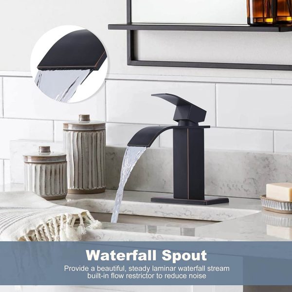 iviga oil rubbed bronze bathroom faucet waterfall spout faucet for bathroom sink 5