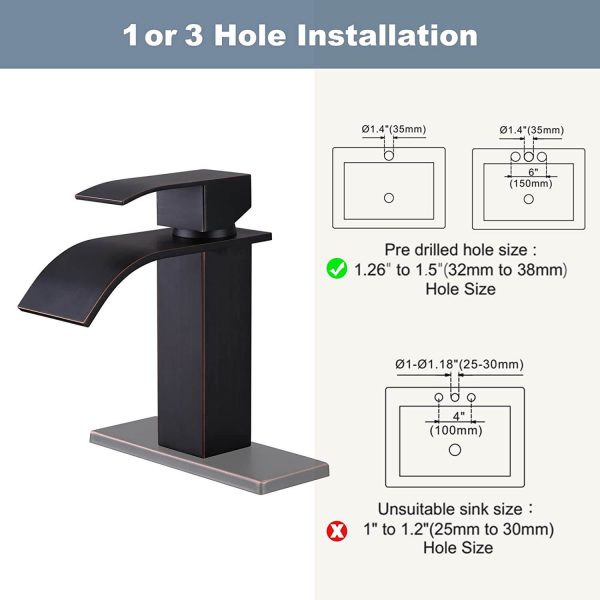iviga oil rubbed bronze bathroom faucet waterfall spout faucet for bathroom sink 6