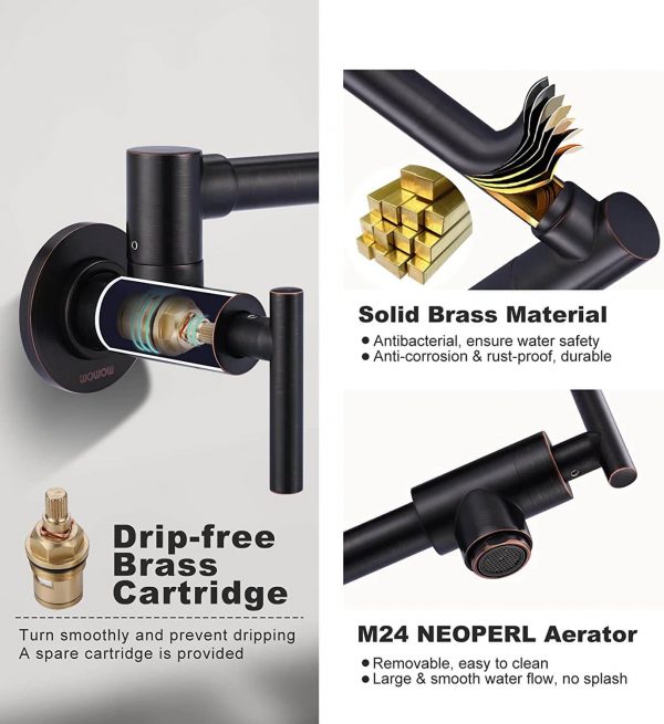 iviga oil rubbed bronze commercial wall mount pot filler faucet 5