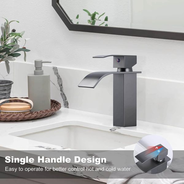 iviga waterfall bathroom faucet black stainless bathroom faucets for sink 1