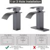 iviga waterfall bathroom faucet black stainless bathroom faucets for sink 2