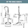 iviga 26 commercial kitchen faucet wall mount with pre rinse sprayer and 10 swing spout 1