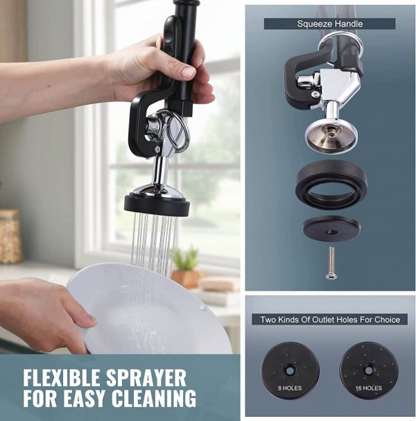 iviga 26 commercial kitchen faucet wall mount with pre rinse sprayer and 10 swing spout 4