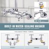 iviga 26 commercial kitchen faucet wall mount with pre rinse sprayer and 10 swing spout 6