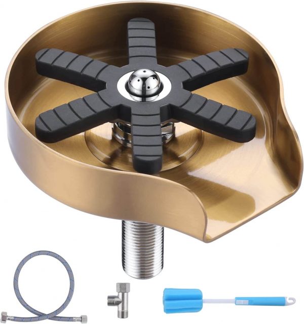iviga brushed gold glass rinser for kitchen sink