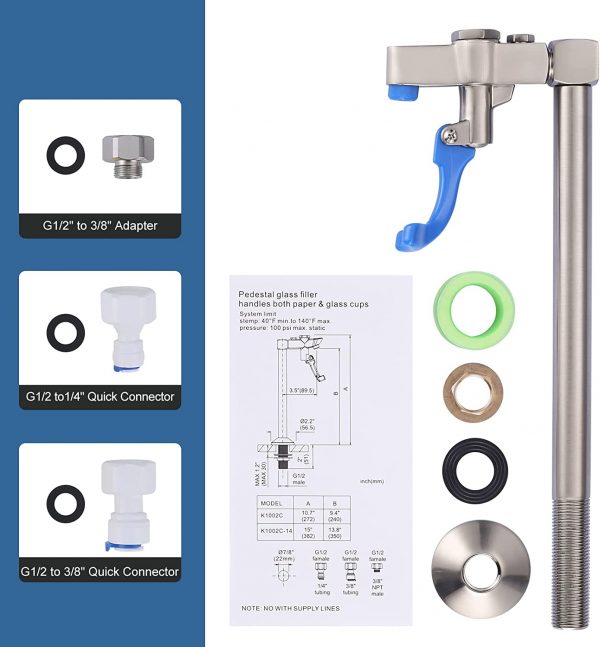iviga brushed nickel deck mount glass filler faucet