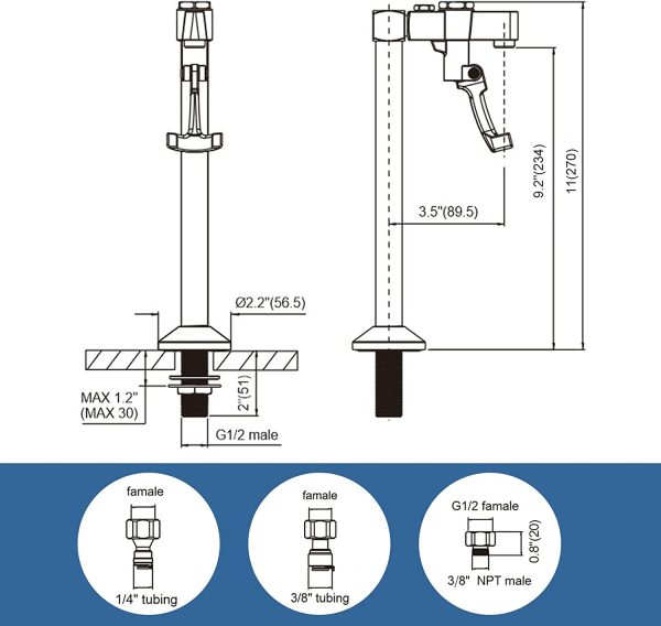 iviga brushed nickel deck mount glass filler faucet