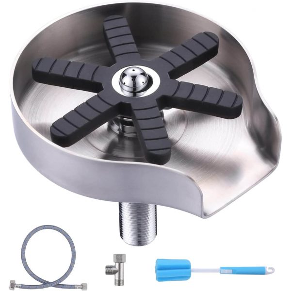 iviga brushed nickel glass rinser for kitchen sink