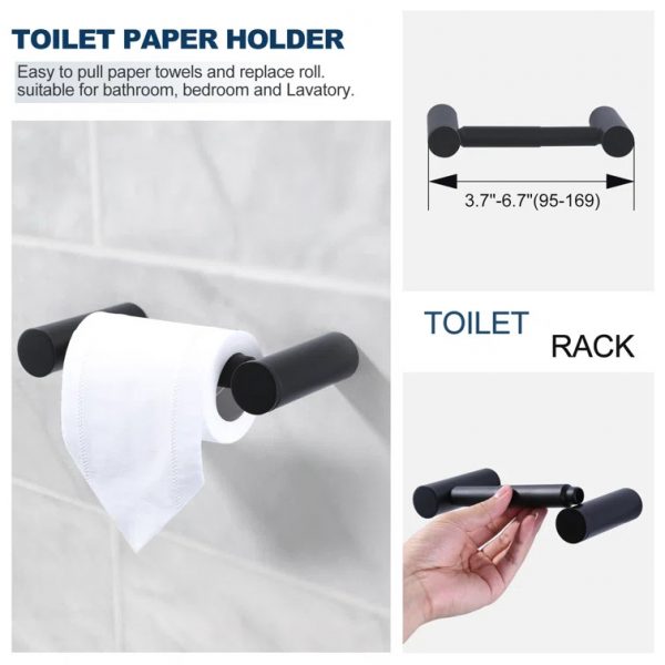iviga matte black 4 piece bathroom hardware set