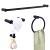 iviga matte black 4 piece bathroom hardware set