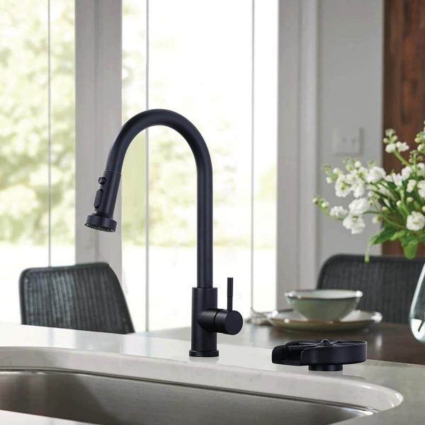 iviga matte black glass rinser for kitchen sink 1