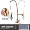 iviga 2 function high arc pre rinse commercial pull down kitchen faucet